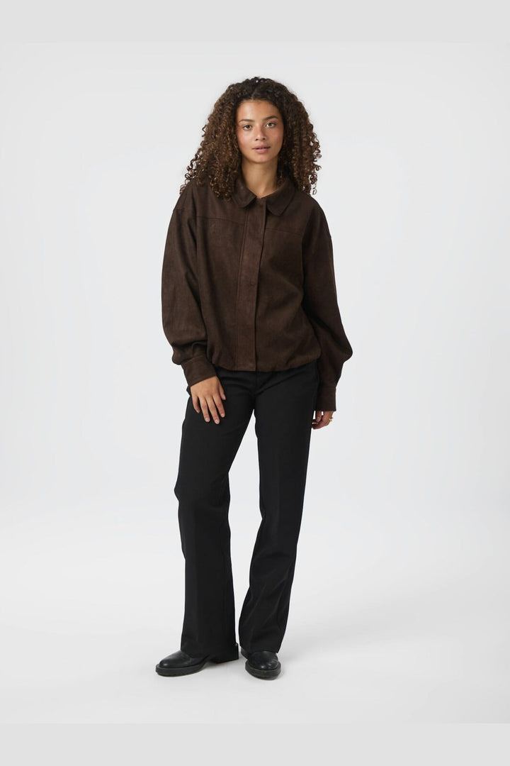 Neo Noir - Rubby Faux Suede Jacket 166554 - 676 - Dark Brown