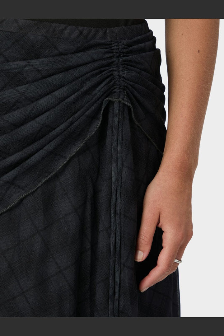 Neo Noir - Saffron Check Mesh Skirt 167206 - 104 - Dark Grey