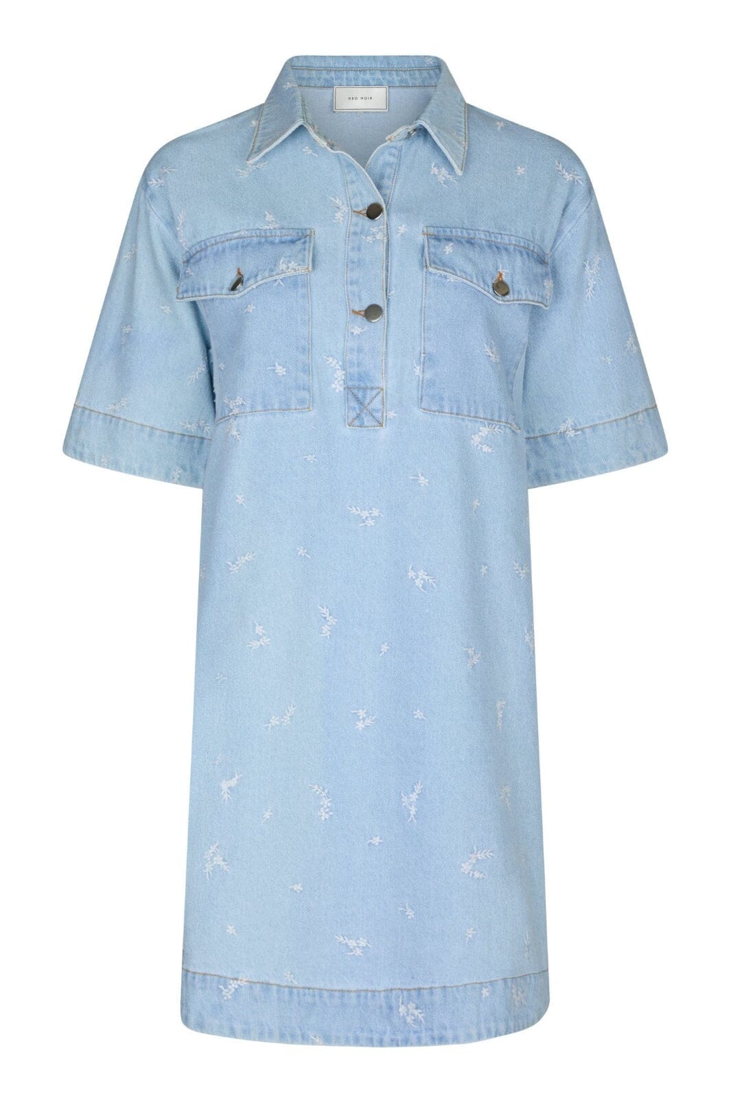 Neo Noir - Saras Denim Emb Dress 166045 - 145 - Light Blue