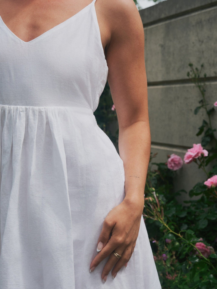 Neo Noir - Savani Long Linen Dress 165480 - 120 - White Kjoler 