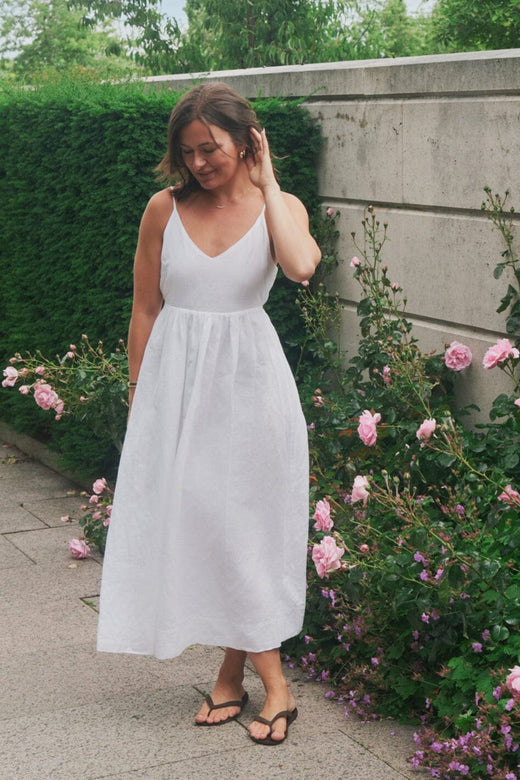 Neo Noir - Savani Long Linen Dress 165480 - 120 - White Kjoler 