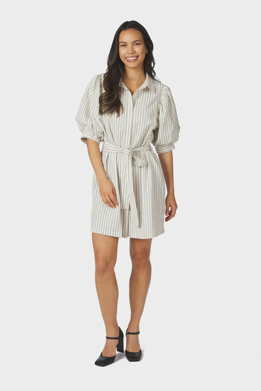 Neo Noir - Serene Slim Stripe Dress 168963 - 121 - Off White Kjoler 