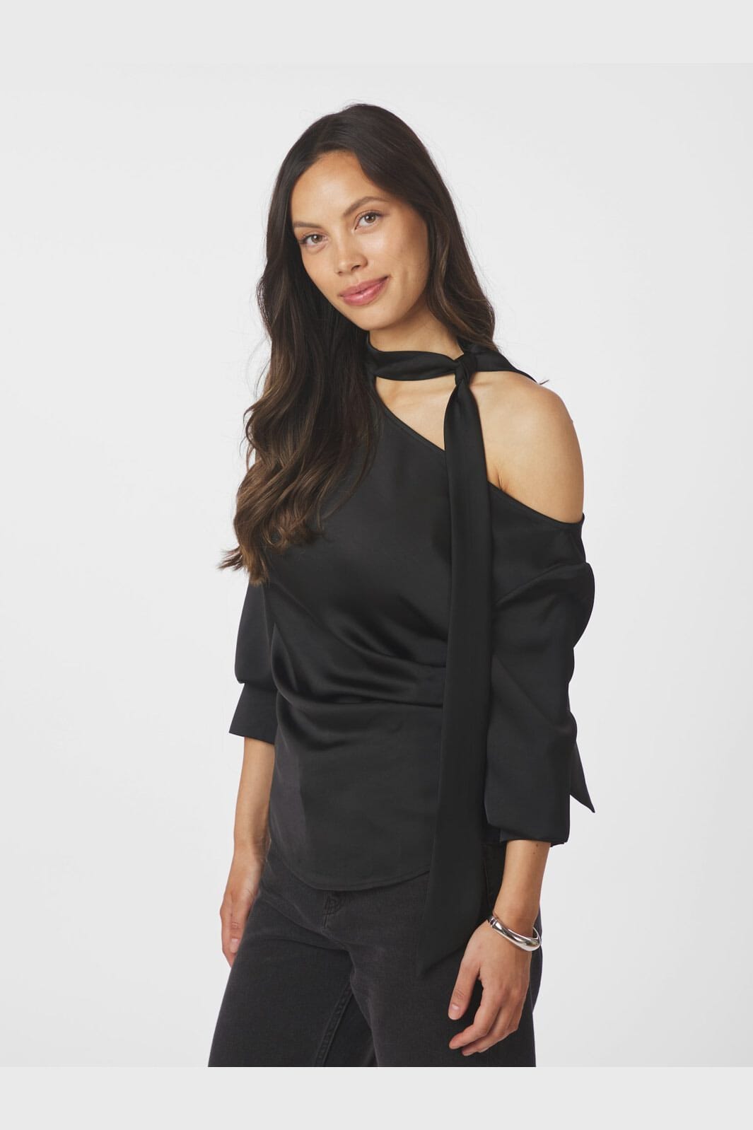 Neo Noir - Shirli Heavy Sateen Blouse 166967 - 100 - Black