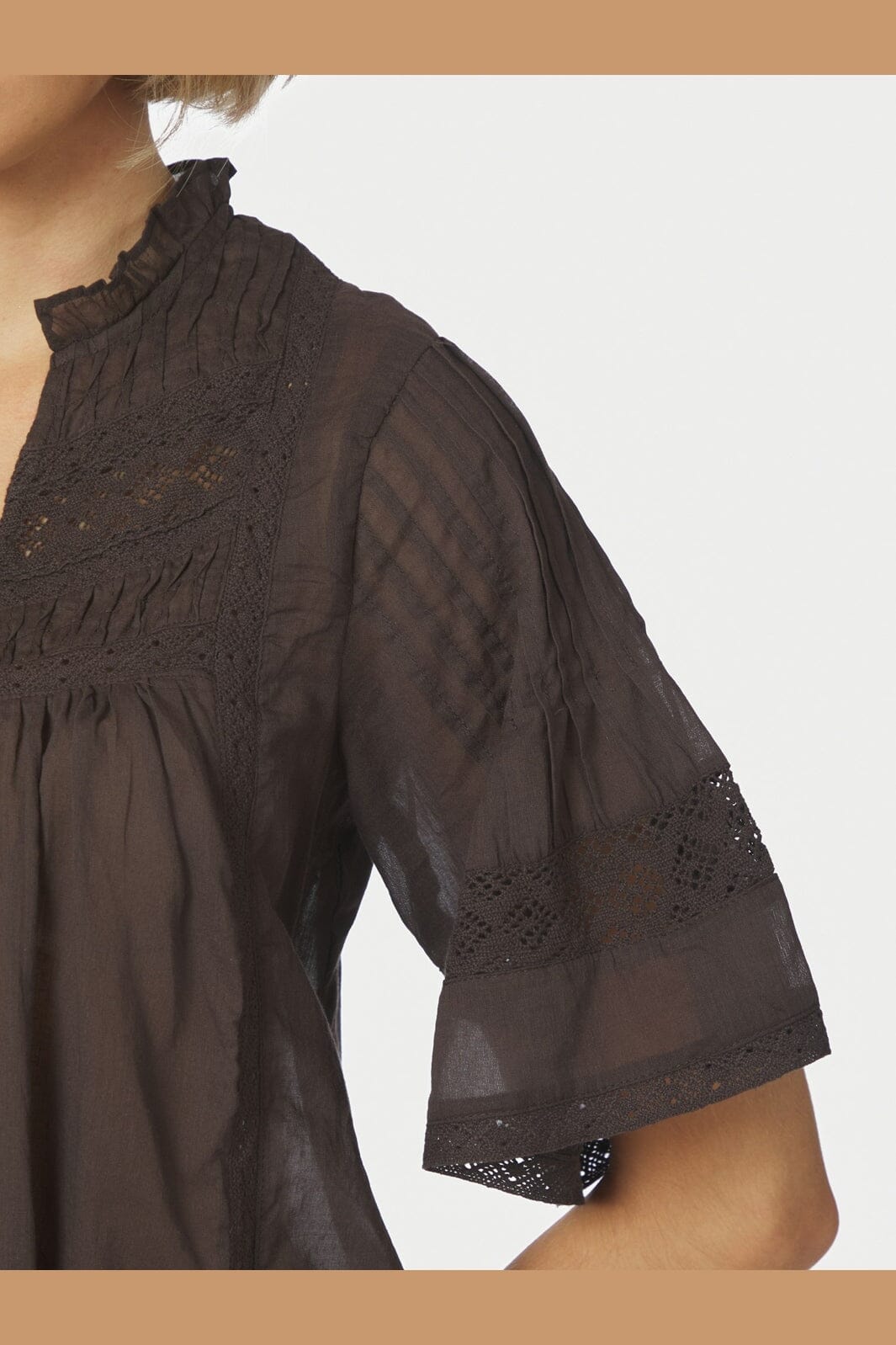 Neo Noir - Siama S Voile Blouse 164703 - 676 - Dark Brown