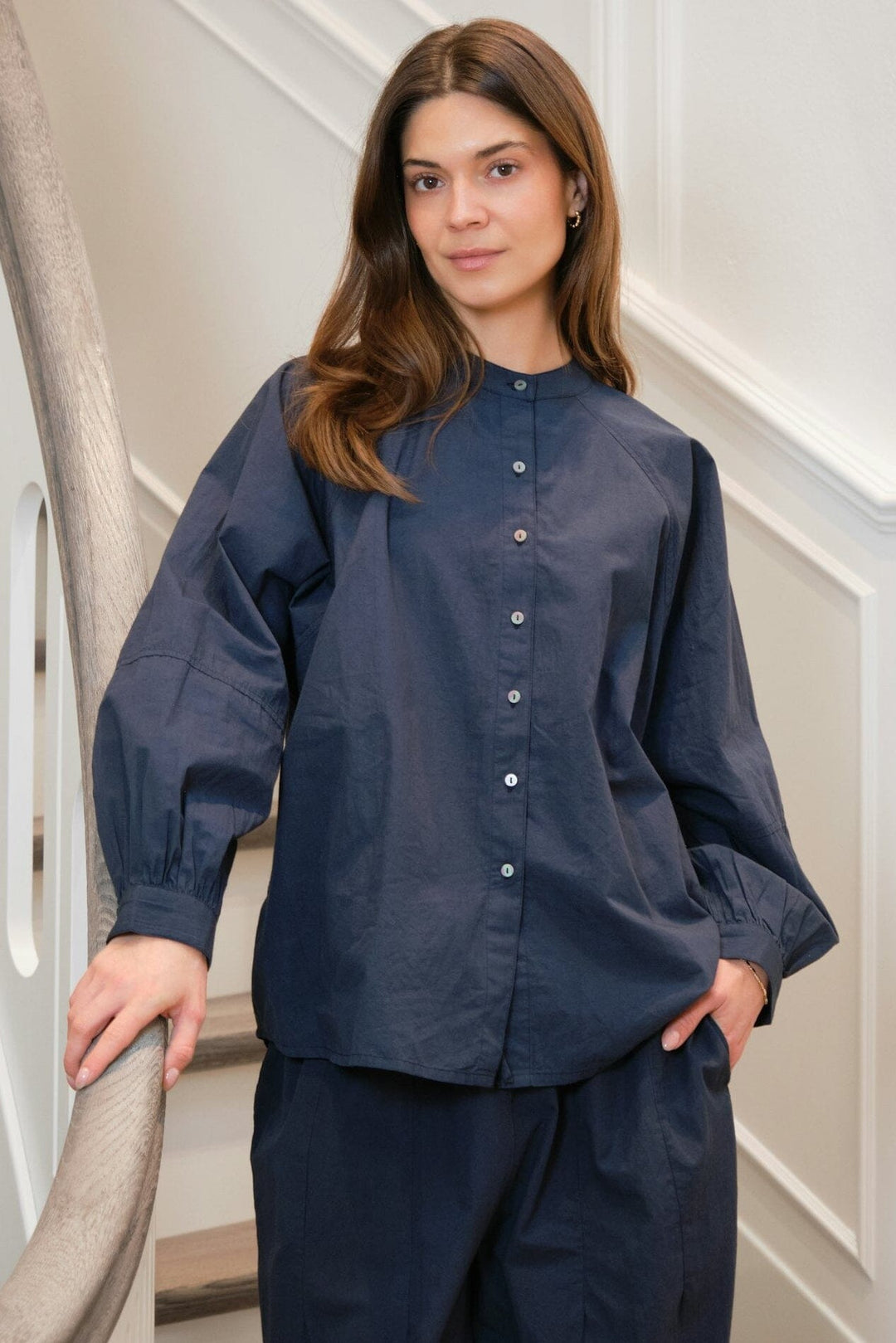 Neo Noir - Solane C Poplin Shirt 168066 - 141 - Navy Skjorter 