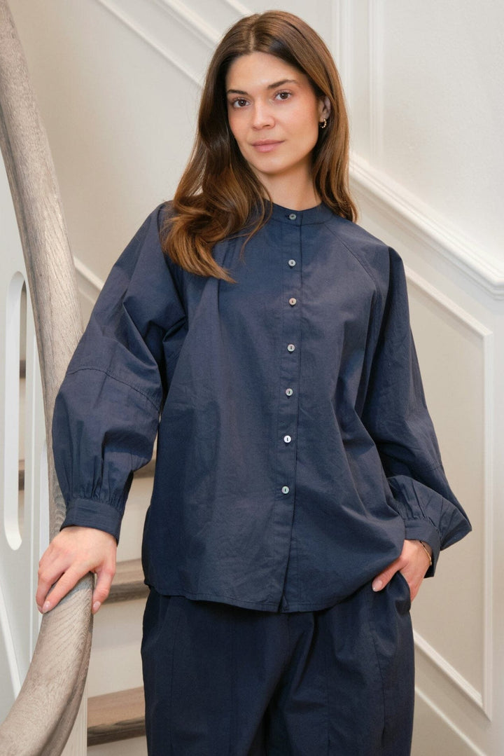 Neo Noir - Solane C Poplin Shirt 168066 - 141 - Navy Skjorter 