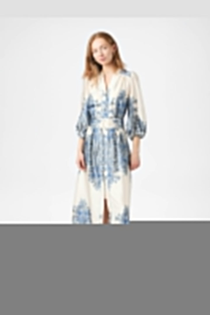 Neo Noir - Stellar Paisley Border Dress 166359 - 348 - Ash Blue