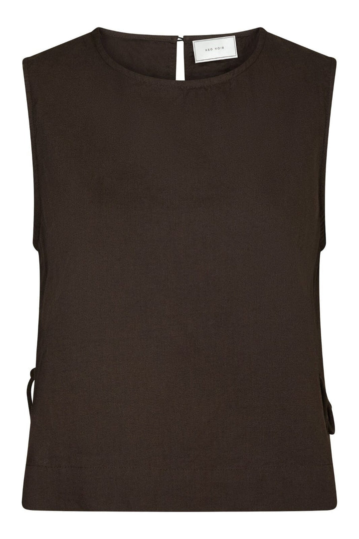 Neo Noir - Svetlana Linen Top 159947 - 676 - Dark Brown