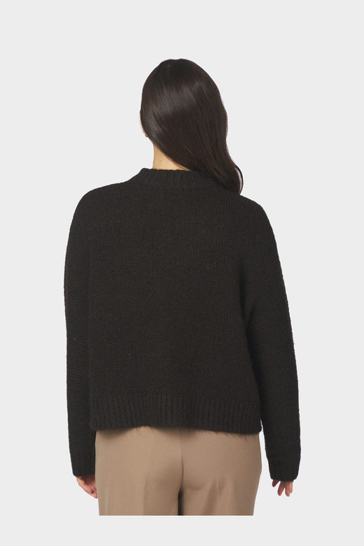 Neo Noir - Taura Fluffy Knit Cardigan 165103 - 676 - Dark Brown