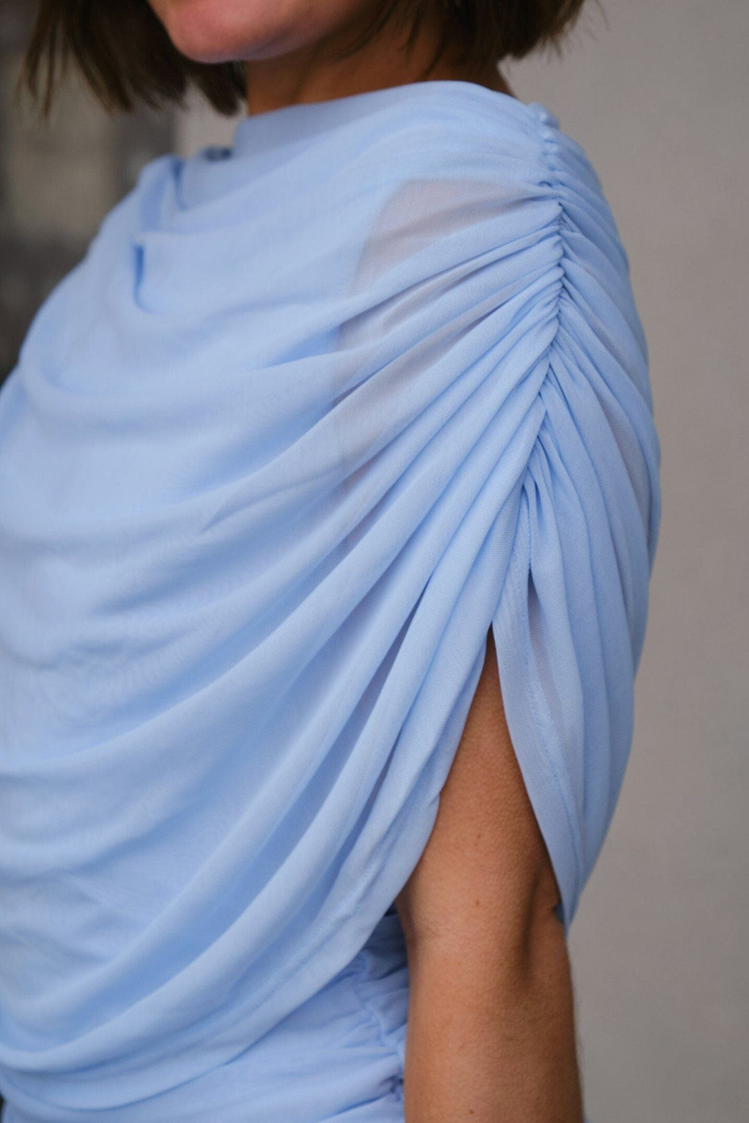Neo Noir - Tottuna Long Drapy Mesh Dress 168451 - 145 - Light Blue Kjoler 