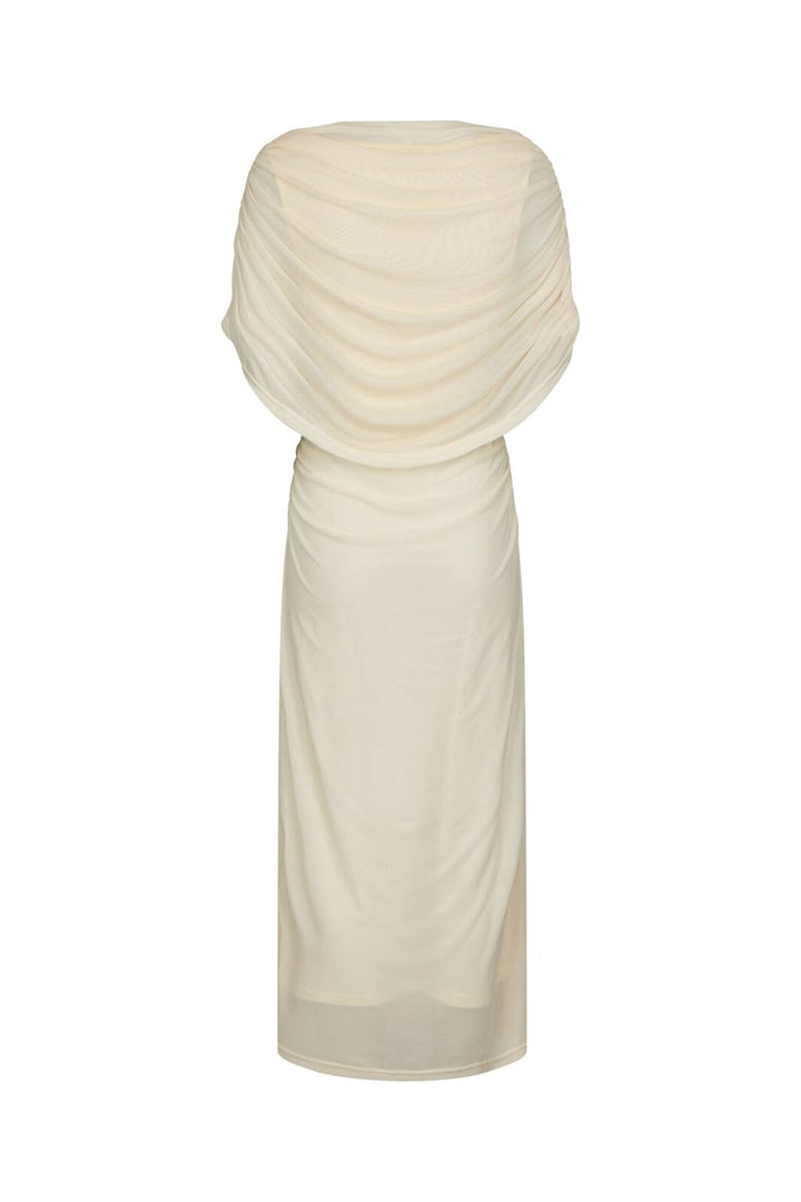 Neo Noir - Tottuna Long Drapy Mesh Dress 168451 - 191 - Light Yellow