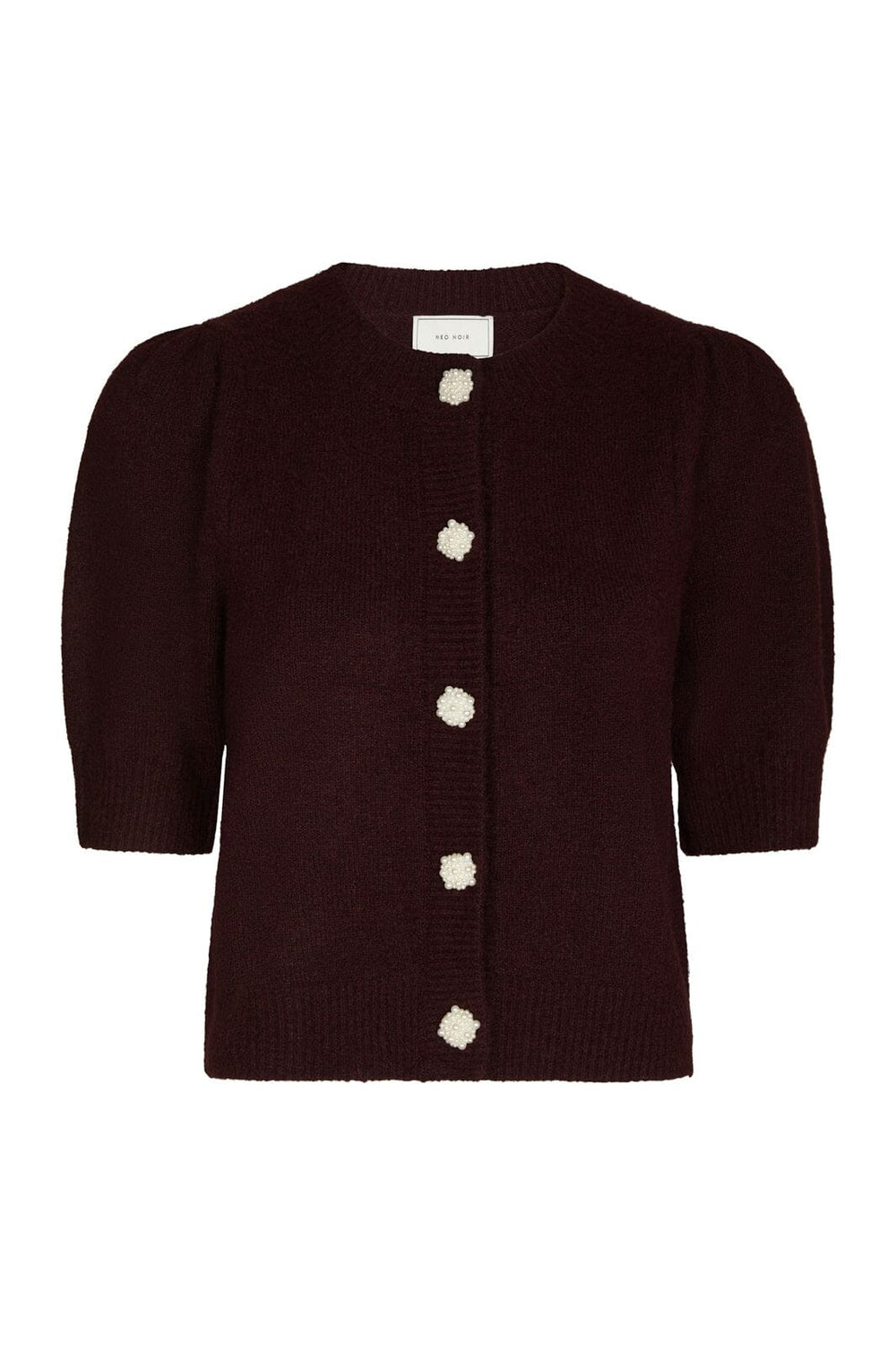 Neo Noir - Trudy Deco Knit Cardigan 164514 - 682 - Wine