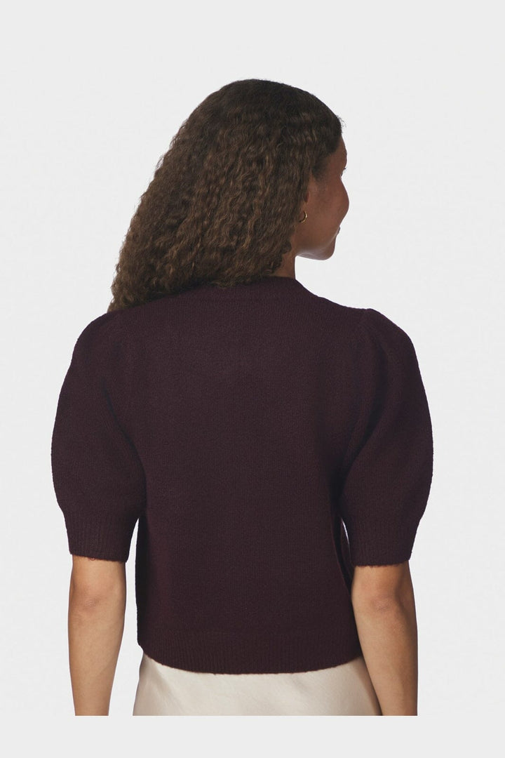 Neo Noir - Trudy Pearl Deco Knit Cardigan 167472 - 682 - Wine