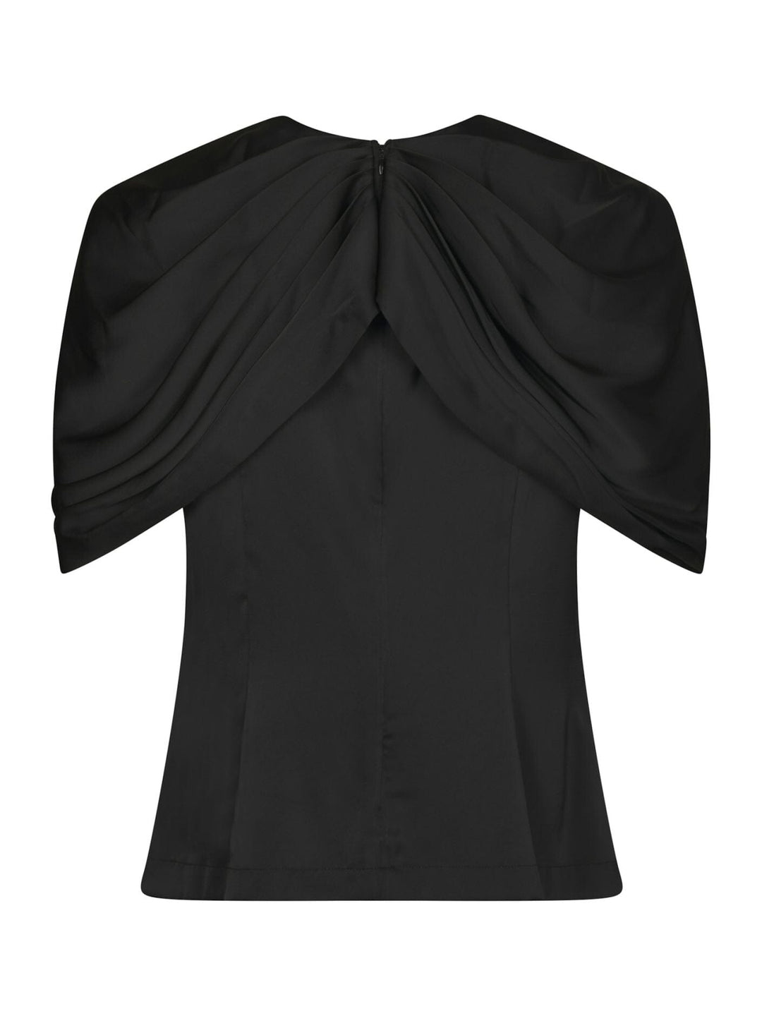 Neo Noir - Ulanda Drapy Satin Top 170740 - 100 - Black Toppe 