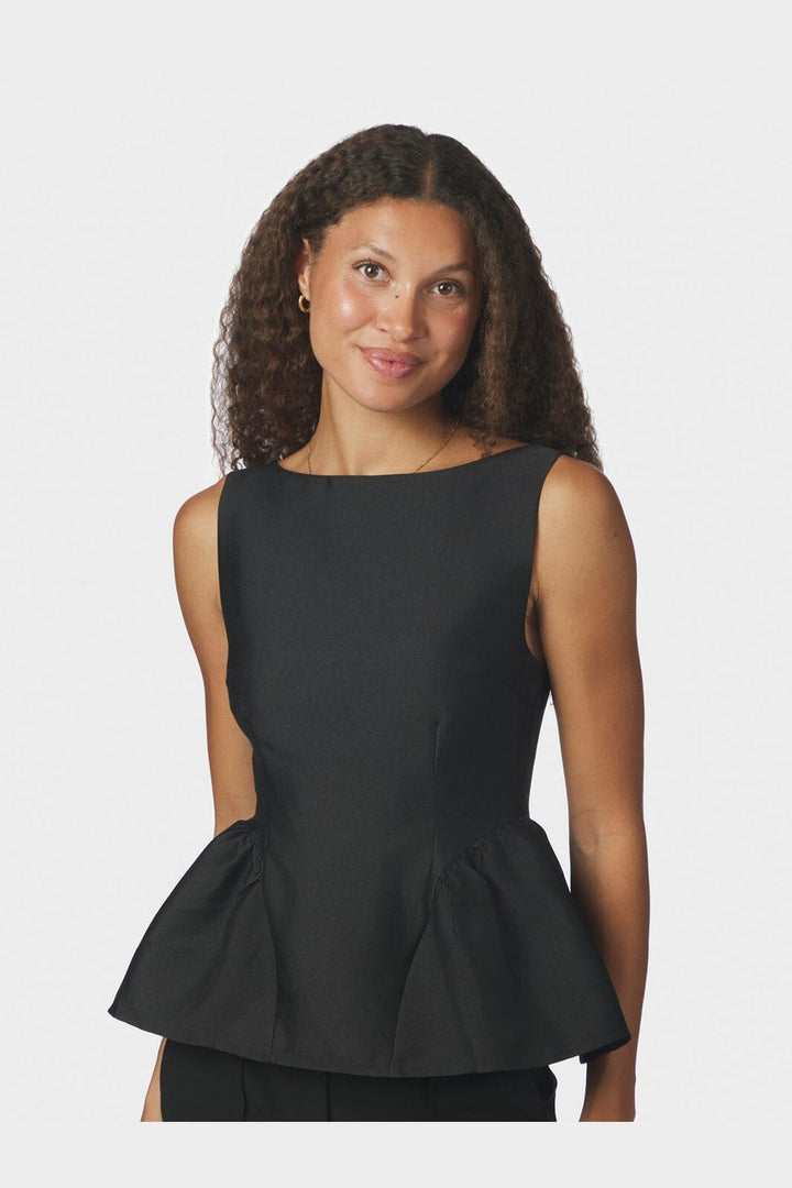 Neo Noir - Ulrica Dull Satin Top 170592 - 100 - Black