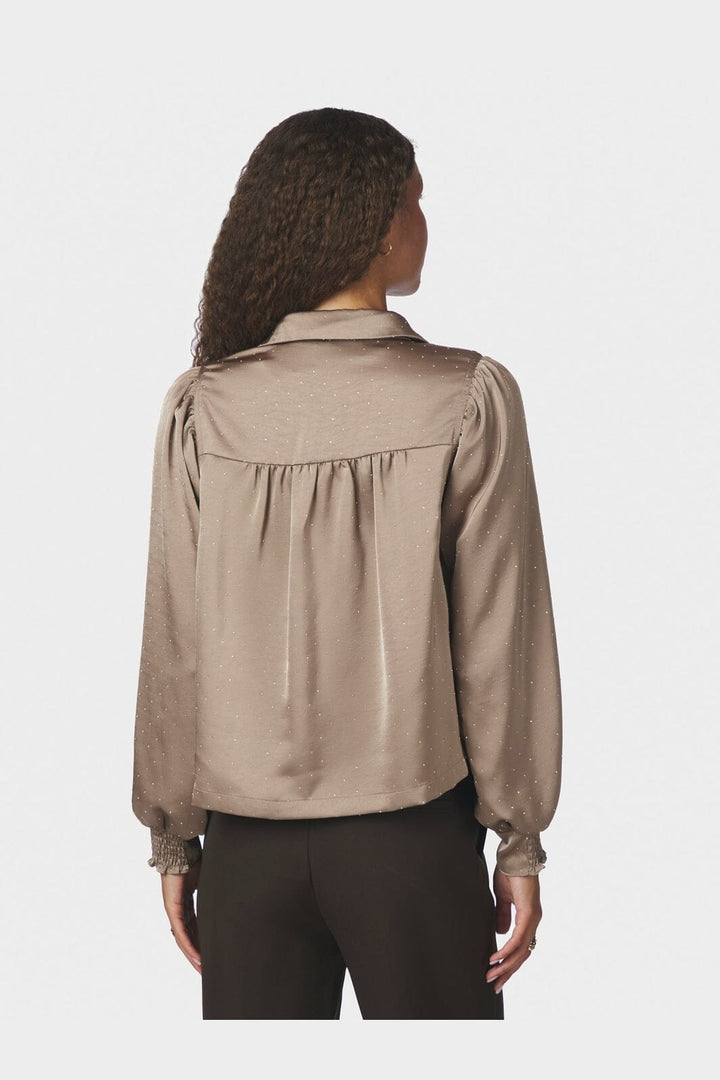 Neo Noir - Vacca Heavy Sateen Bedazz Shirt 167497 - 811 - Dark Taupe