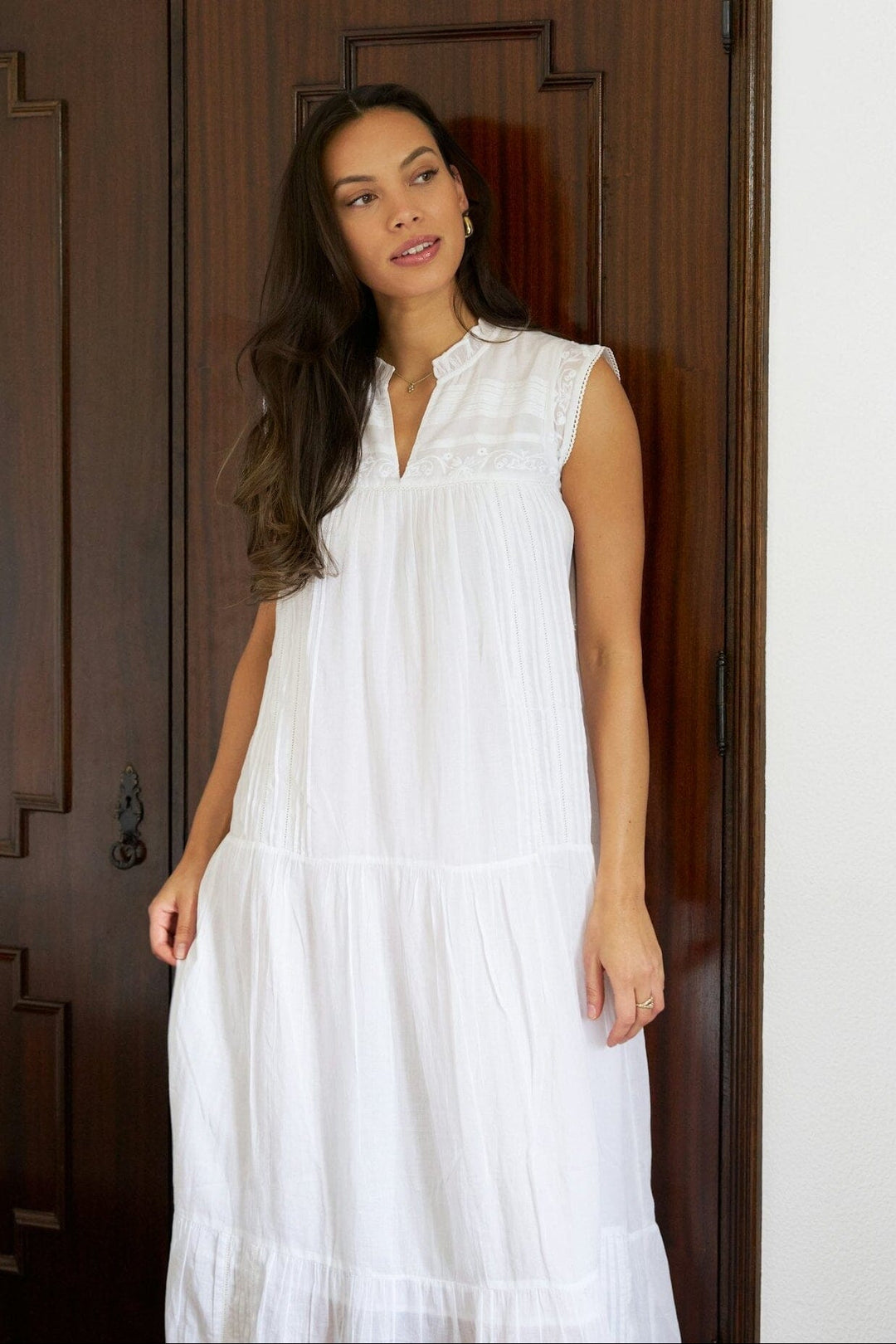 Neo Noir - Veana S Voile Maxi Dress 169064 - 120 - White Kjoler 