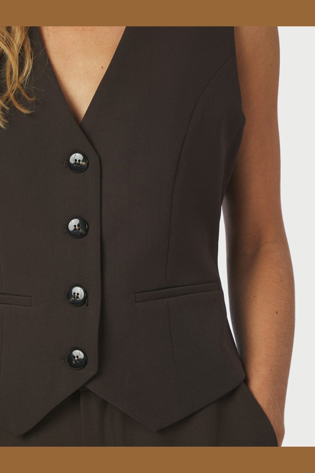 Neo Noir - Vendetta Suit Waistcoat 159642 - 676 - Dark Brown