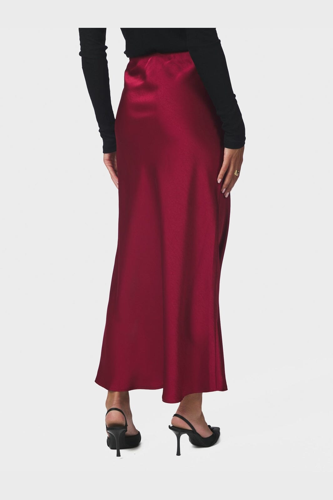 Neo Noir - Vicky Heavy Sateen Skirt 159588 - 321 - Dark Red