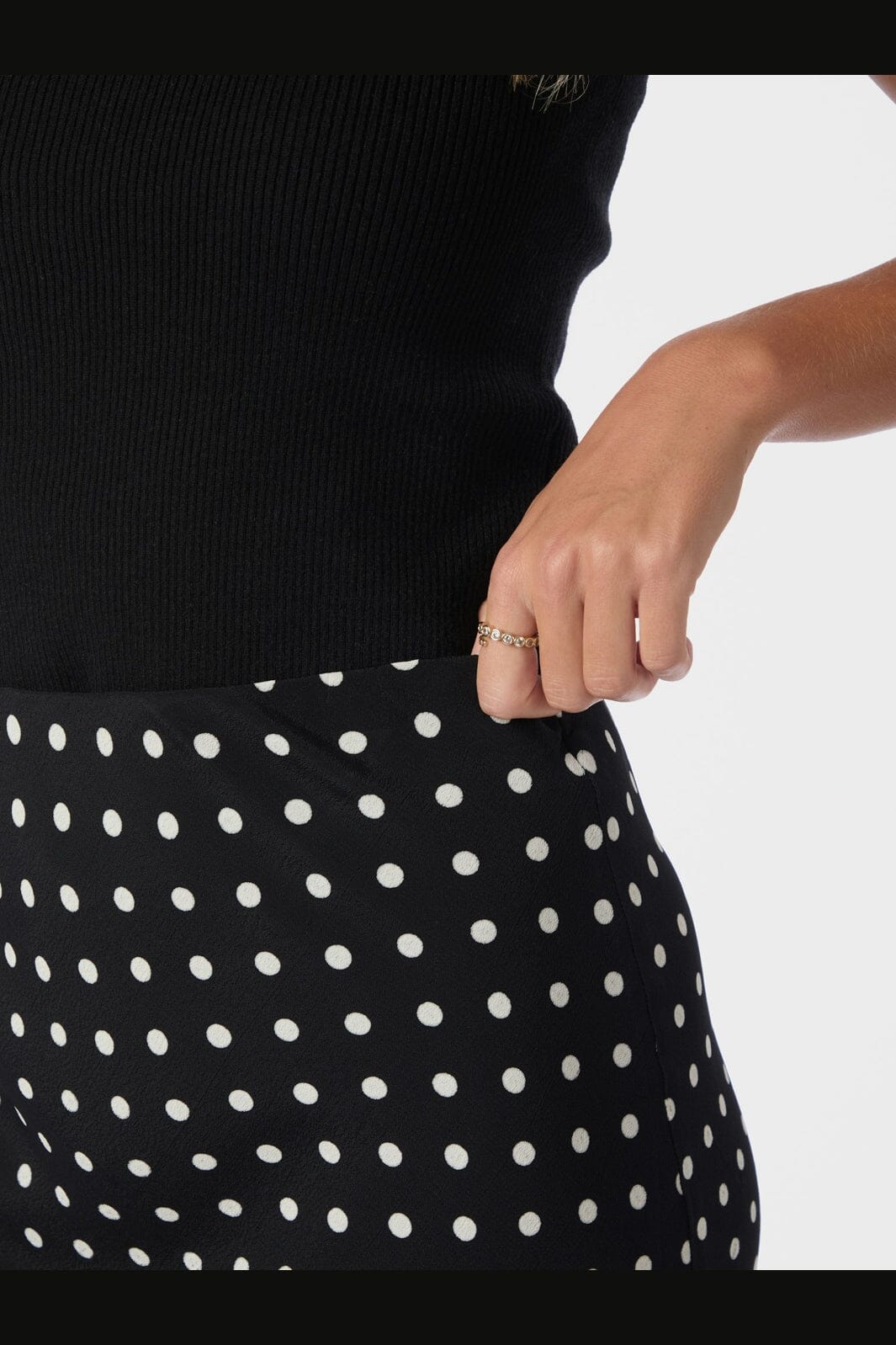 Neo Noir - Viso Crepe Dot Skirt 167940 - 100 - Black