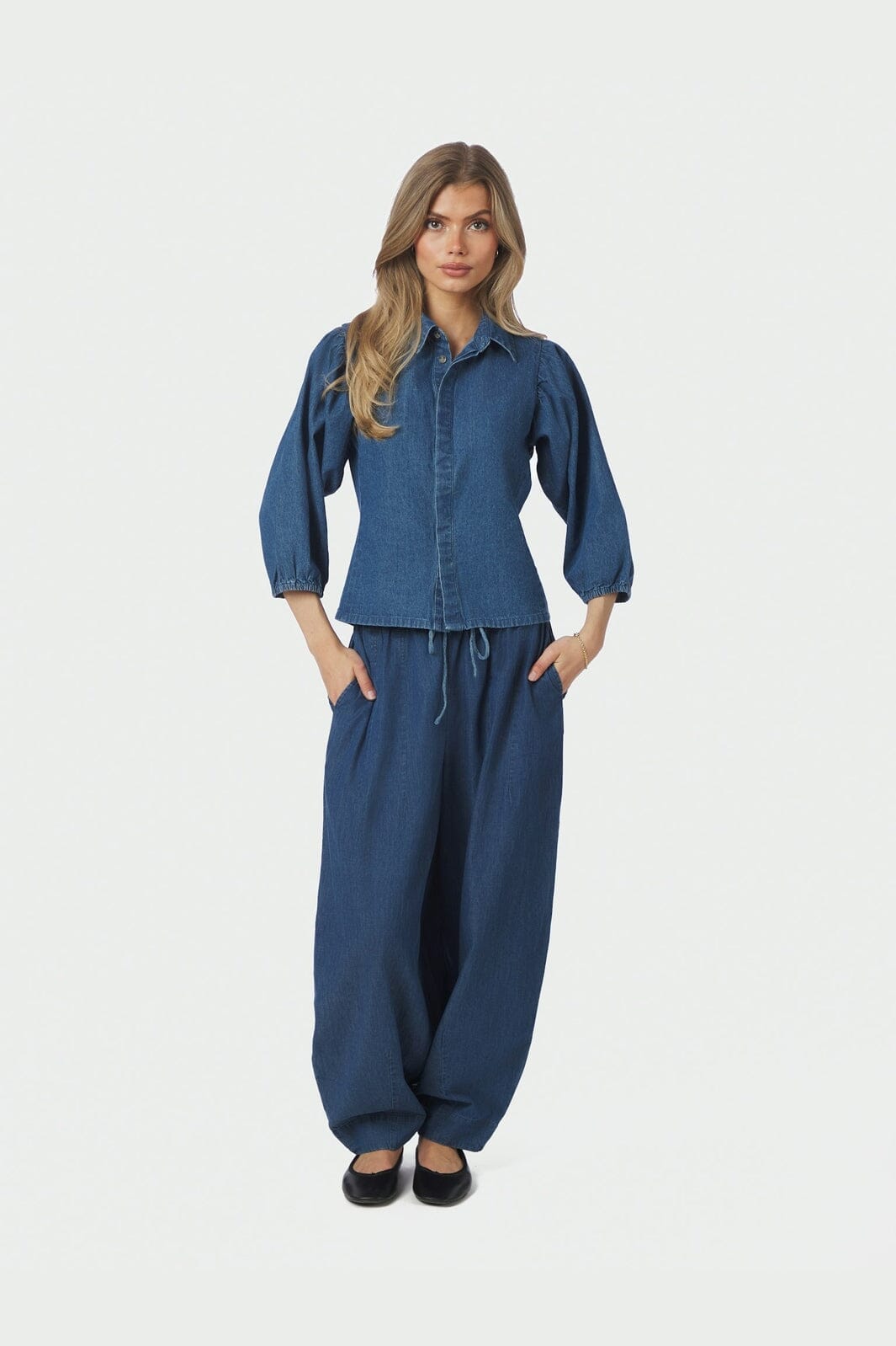 Neo Noir - Wandana Denim Blouse 167092 - 140 - Blue