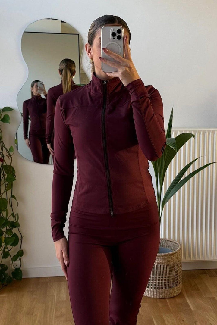 Neo Noir x Molly&My - Nolana Zip Blouse 167175 - 162 - Bordeaux Bluser 