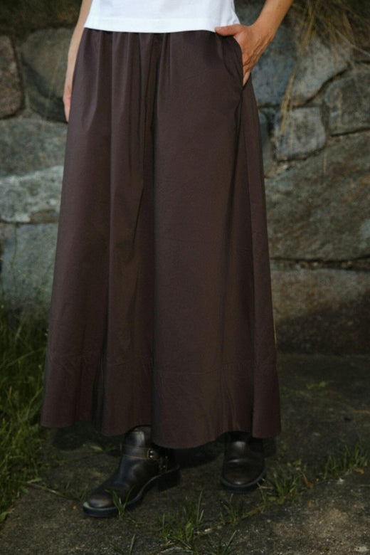 Neo Noir - Yara Long Poplin Skirt 163076 - 584 - Chocolate Brown Nederdele 