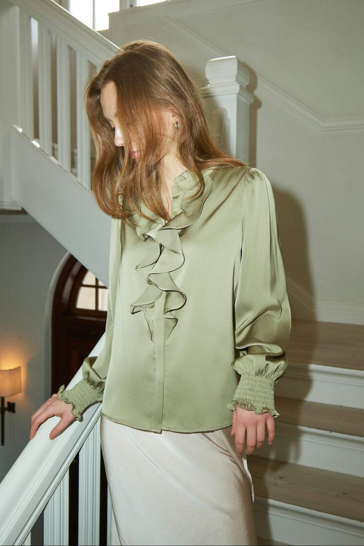 Neo Noir - Zamola Blouse 166450 - 157 - Dusty Army Bluser 