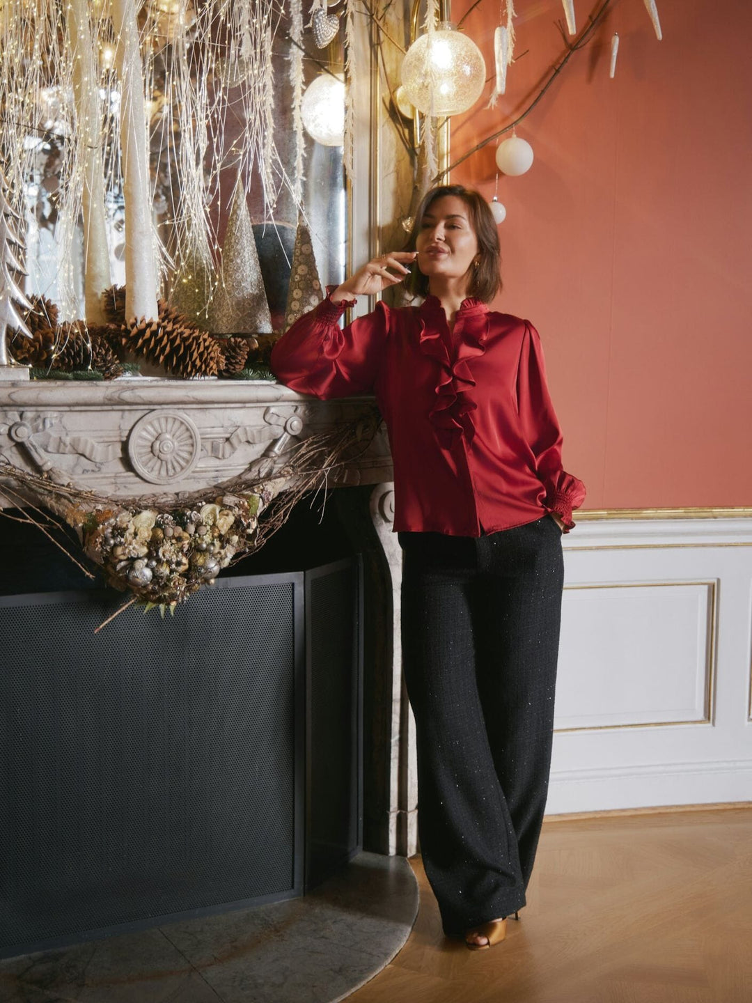 Neo Noir - Zamola Blouse 166450 - 321 - Dark Red Bluser 