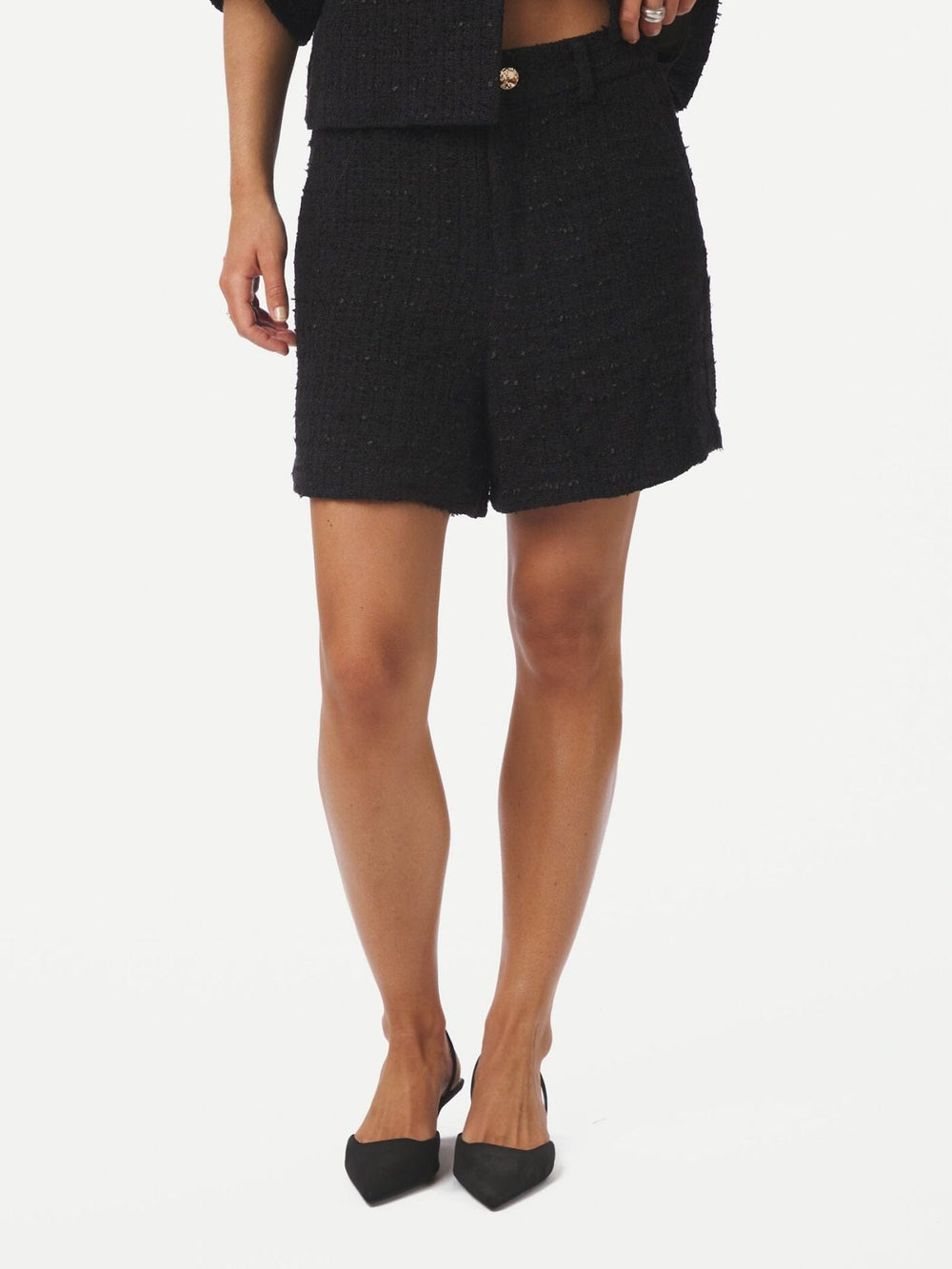 Neo Noir - Zanya Boucle Shorts 167198 - 100 - Black Shorts 