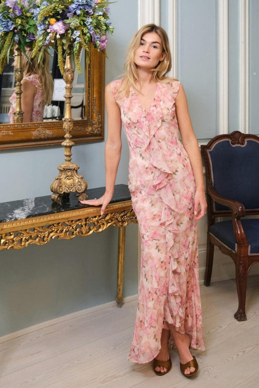 Neo Noir - Zella Chiffon Print Dress 167616 - 397 - Dusty Pink