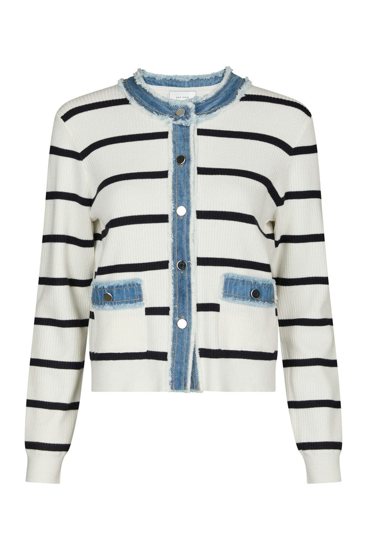 Neo Noir - Zelma Stripe Denim Cardigan 169309 - 121 - Off White