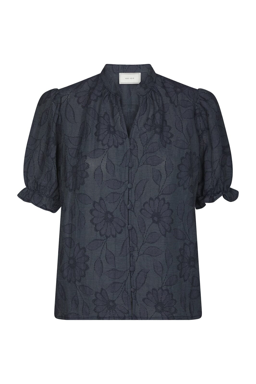 Neo Noir - Zika Flower Stripe Blouse 168493 - 534 - Dark Blue