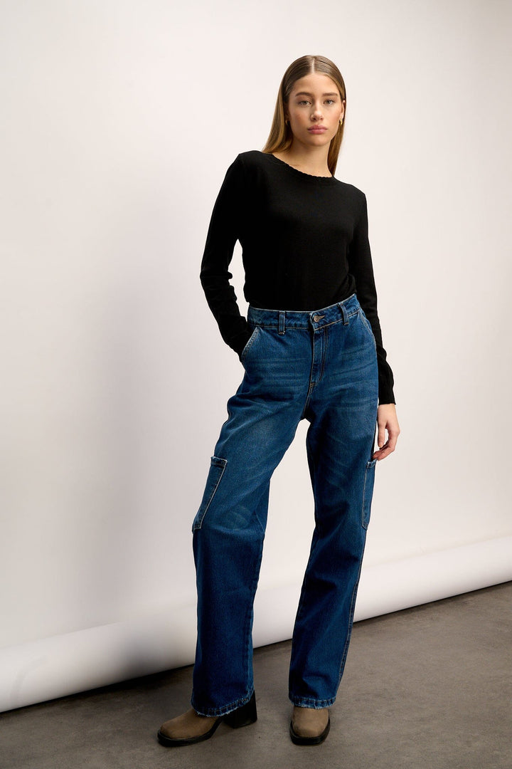 Noella - Ayla Knit Sweater - 004 Black Strikbluser 