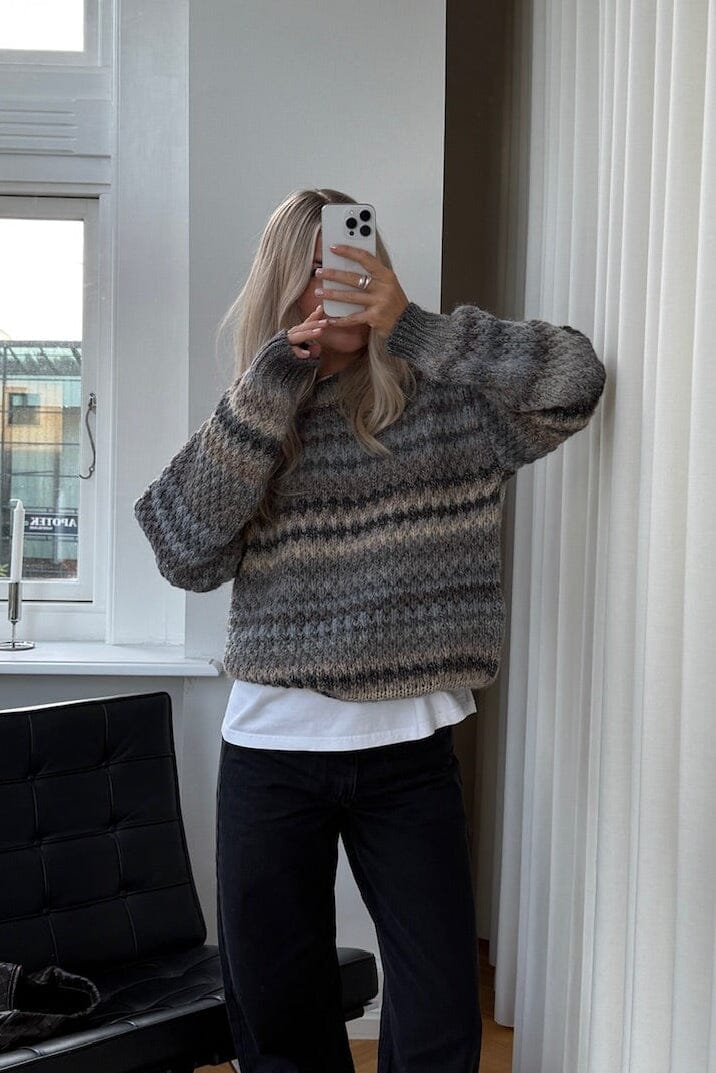 Noella - Gio Knit Sweater 12165005 - 906 - Light Grey Mix Strikbluser 