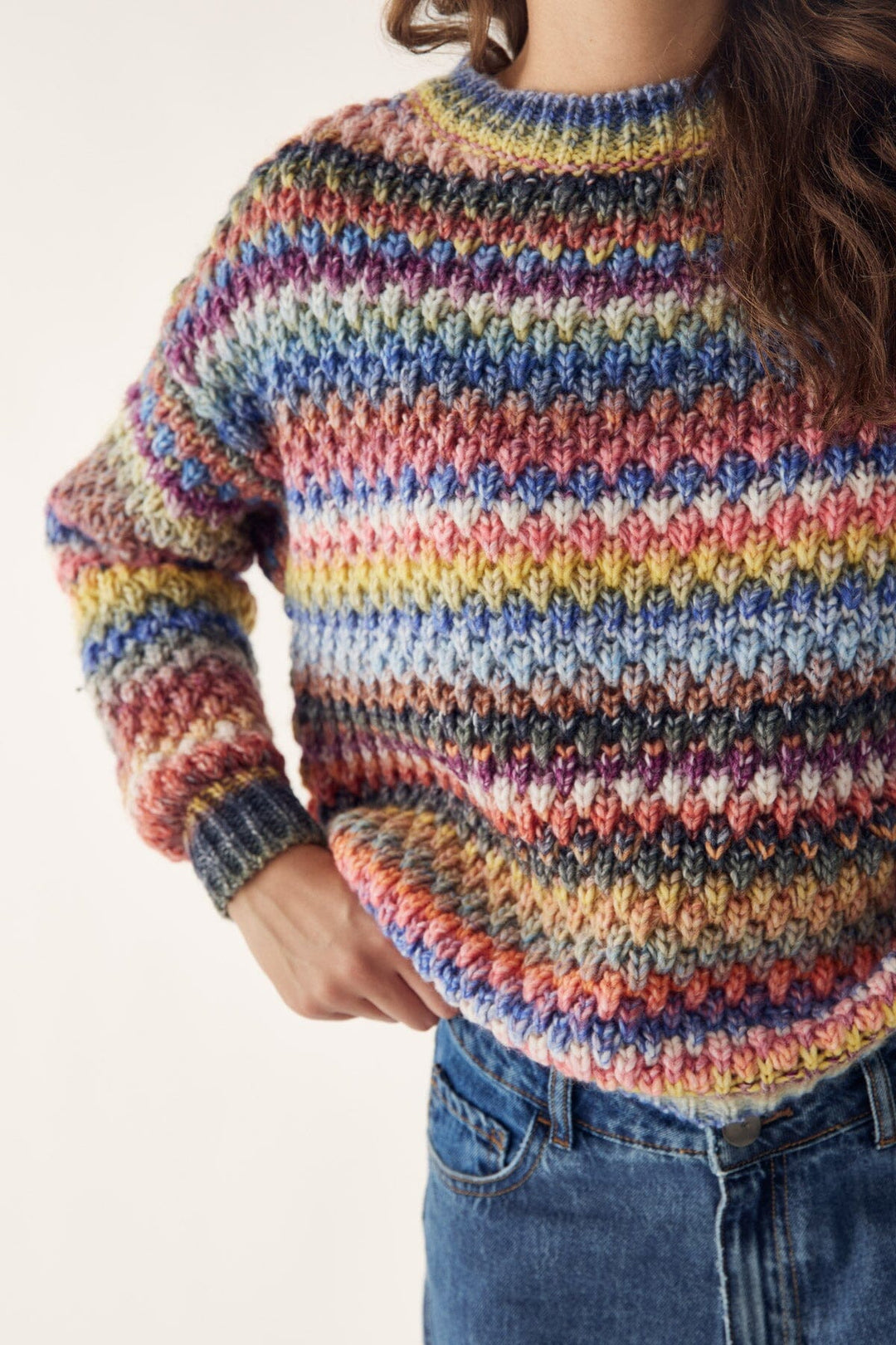 Noella - Gio Sweater - Multi Mix Strikbluser 