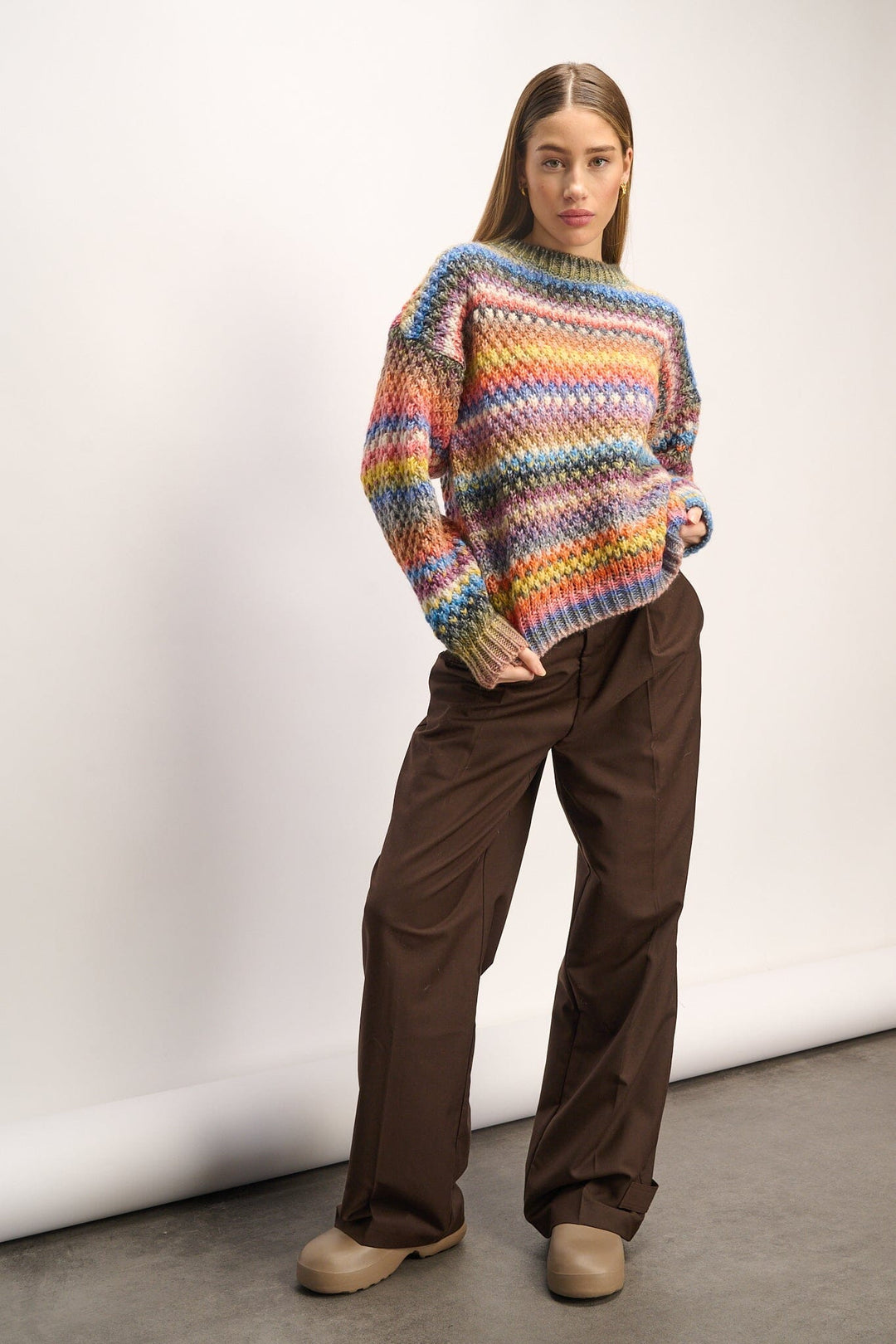 Noella - Gio Sweater - Multi Mix Strikbluser 