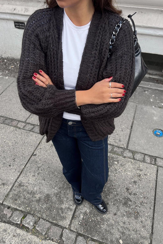 Noella - Joseph Cardigan Solid - 004 Black Cardigans 