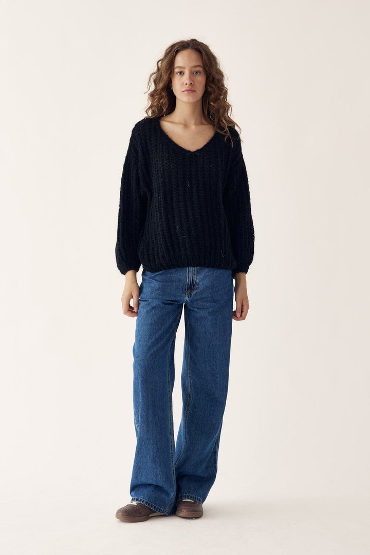 Noella - Joseph Knit Sweater - 004 Black Strikbluser 