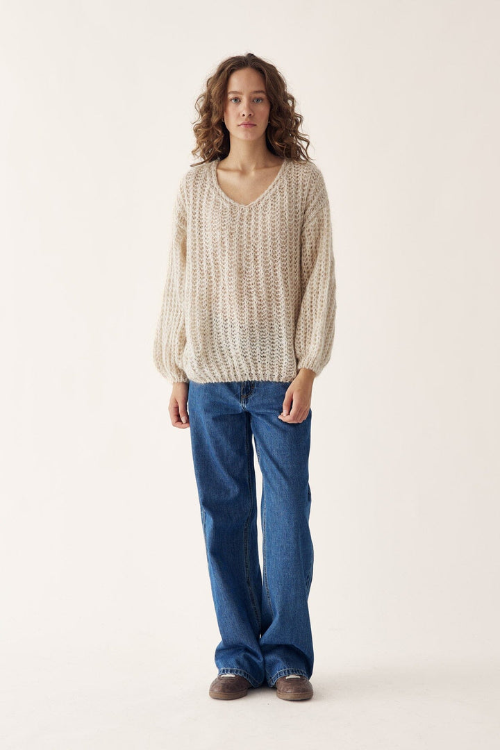 Noella - Joseph Knit Sweater - 023 Beige Strikbluser 
