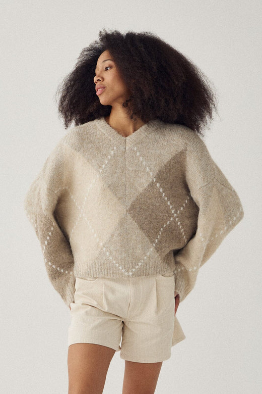 Noella - Lai Knit 14670001 - 650 - Beige Mix Strikbluser 