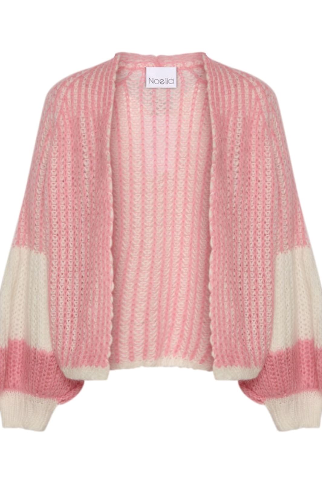 Noella - Liana Knit Cardigan - White/Rose Cardigans 