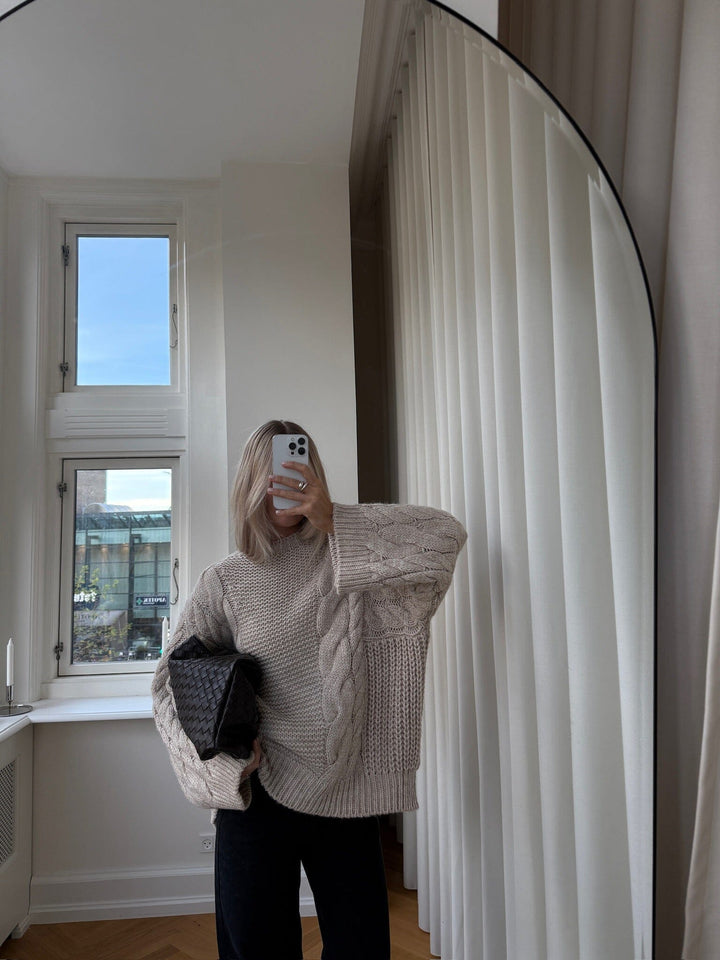 Noella - Lisbeth Knit 14380001 - 025 - Oatmeal Strikbluser 