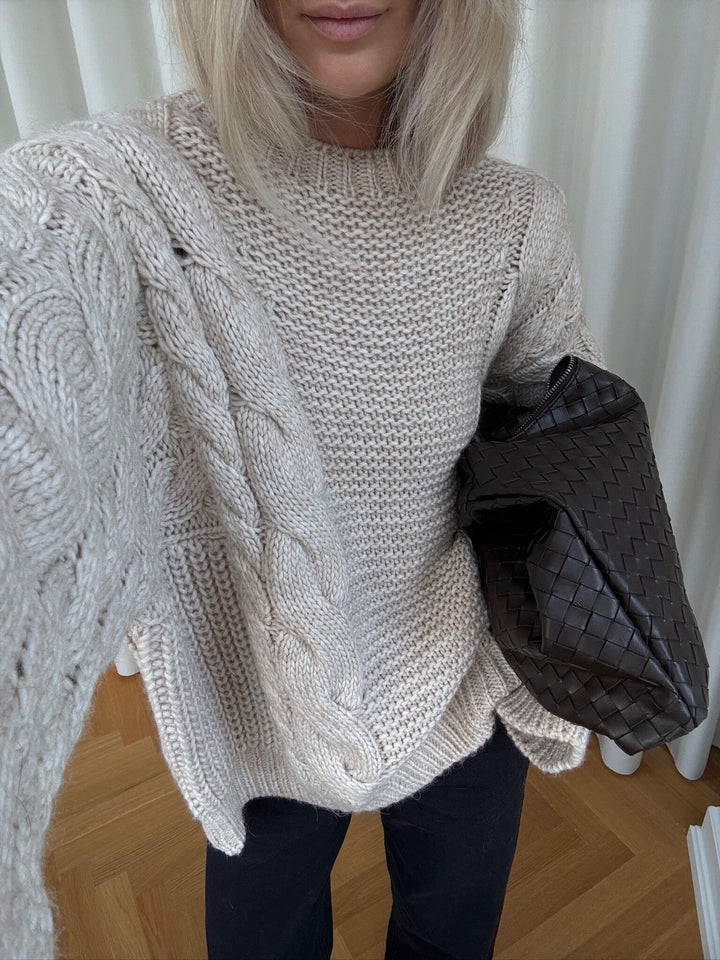 Noella - Lisbeth Knit 14380001 - 025 - Oatmeal Strikbluser 