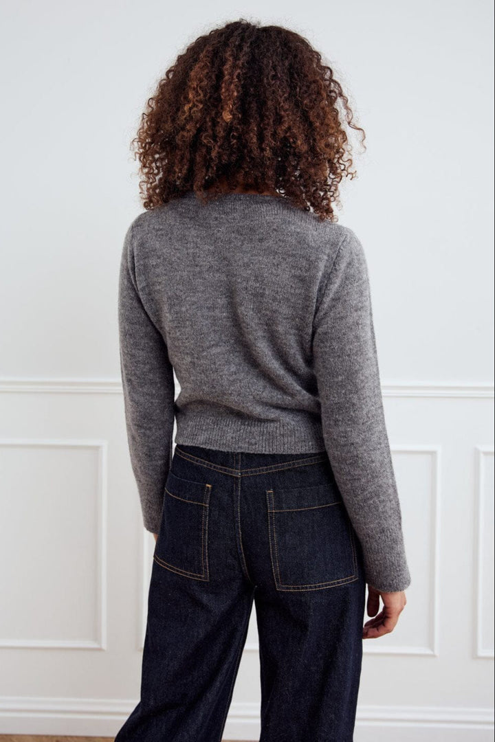 Noella - Lya Knit Cardigan 13980002 - 019 - Dark Grey Melange