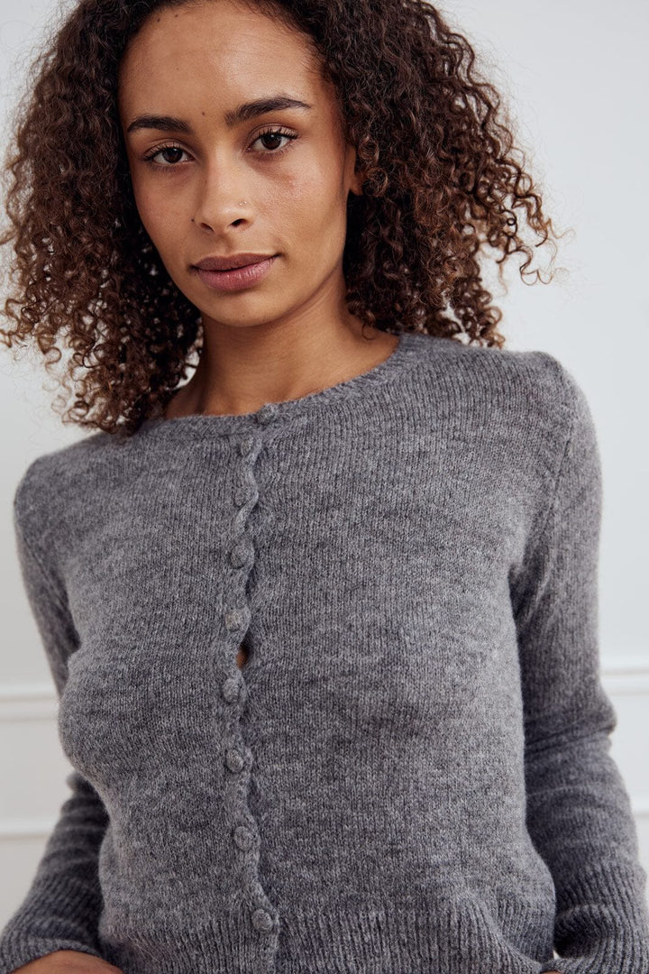 Noella - Lya Knit Cardigan 13980002 - 019 - Dark Grey Melange