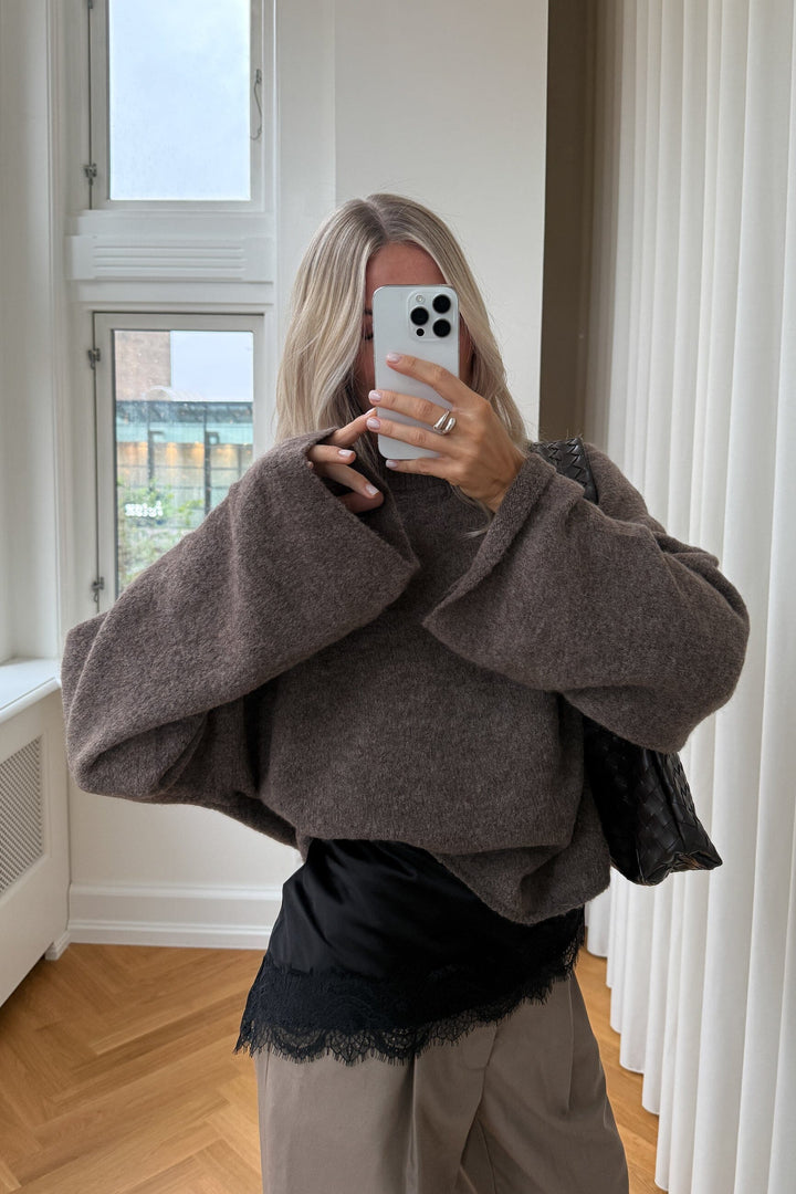 Noella - Lynzey Knit 14330001 - 1290 - Timber Brown Strikbluser 