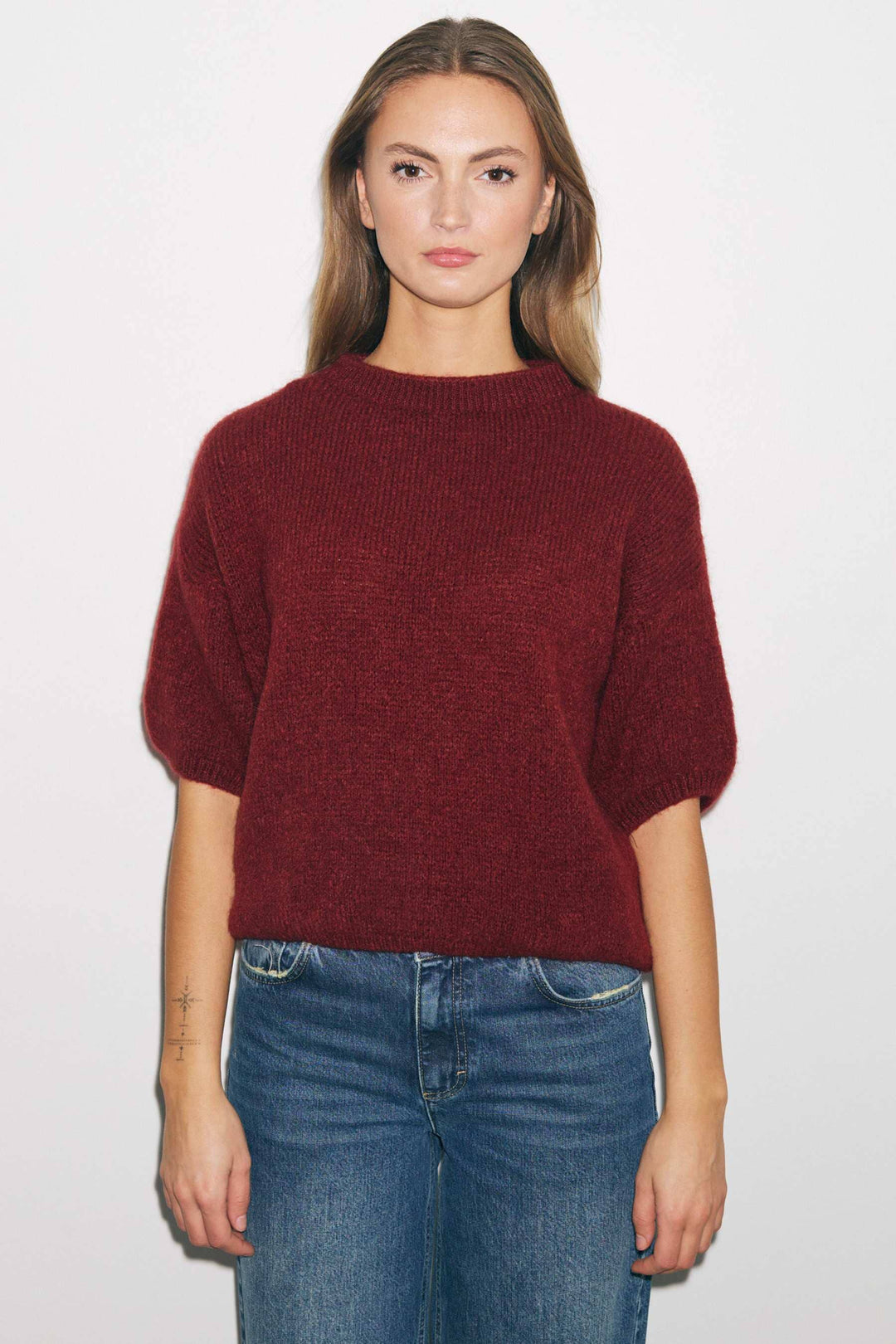 Noella - Mimi Knit Jumper 12366001 - 1355 - Dusty Mahogany Strikbluser 