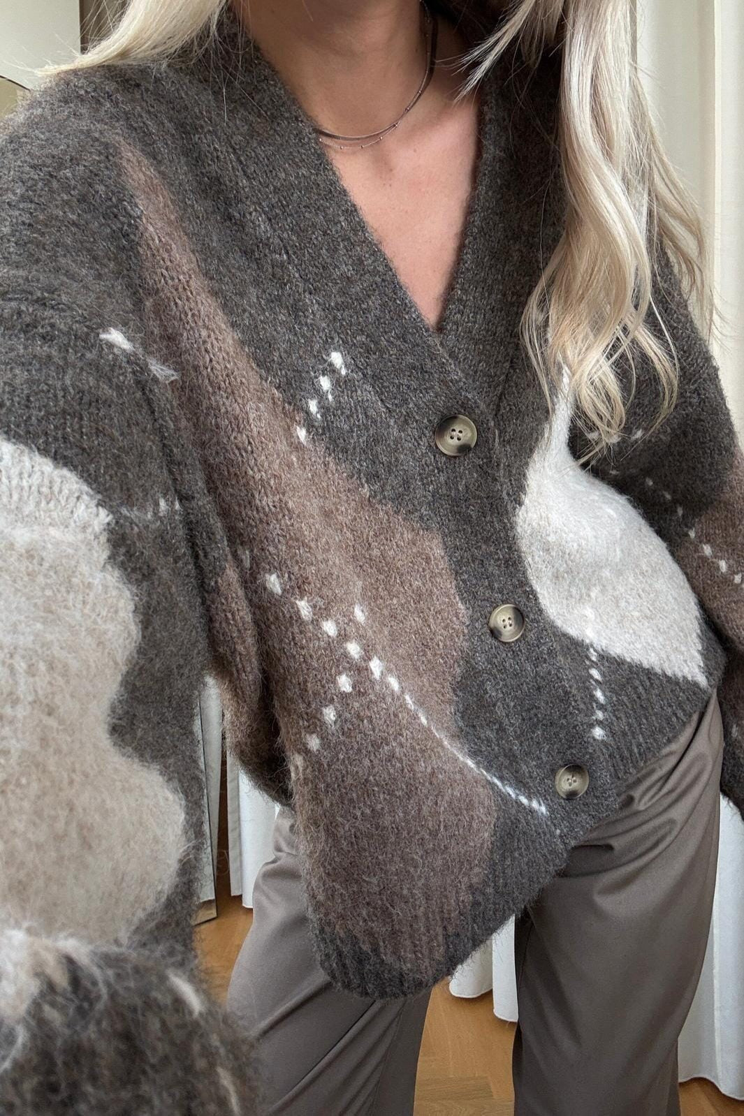 Noella - N-Laiana Knit Cardigan 14670002 - 1513 - Ash Brown Mix Cardigans 