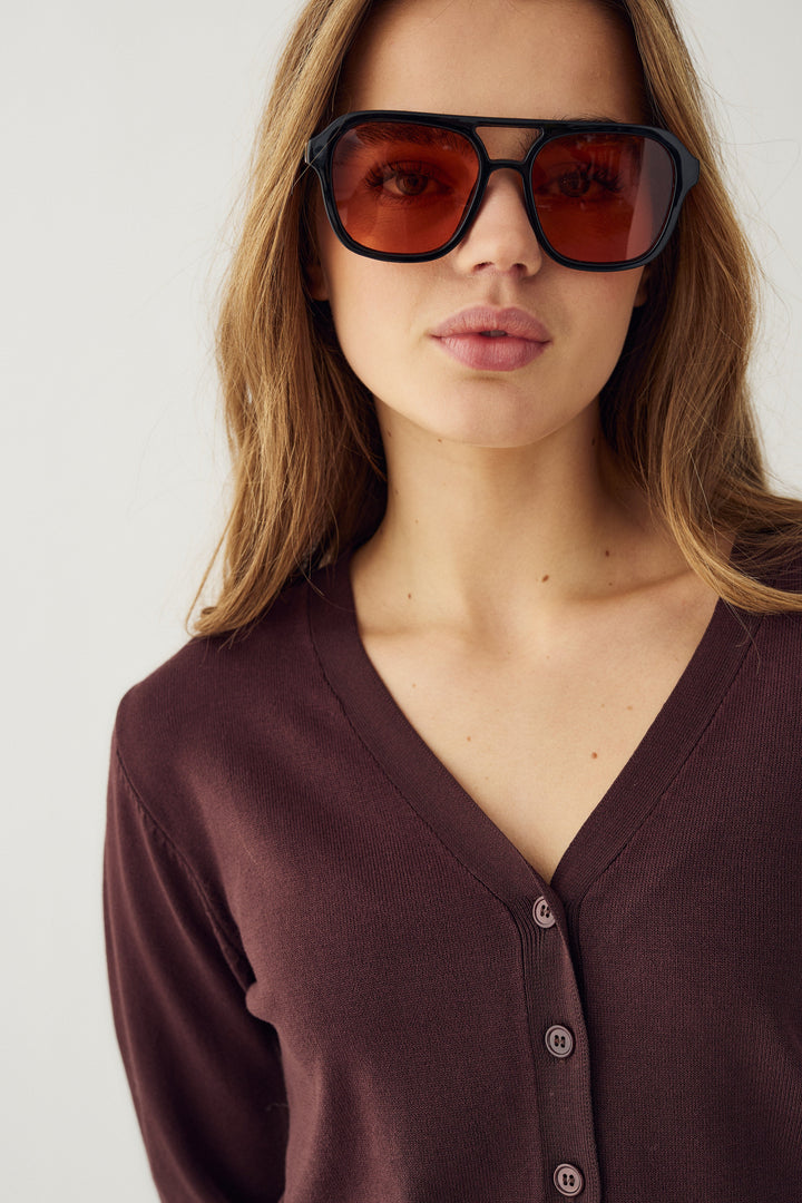 Noella - N-Marg Knit Cardigan 16020002 - 674 - Chocolate Cardigans 